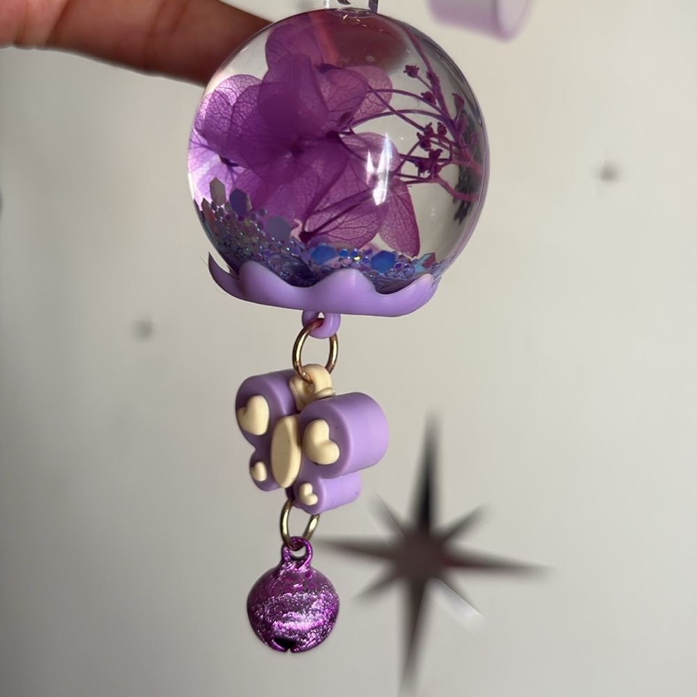 Purple Bubble Keychain with Heart Charm - Picture 6 of 8